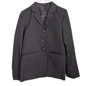 Ovation Child’s Black Pinstripe Airflex 3-Button Show Coat 12